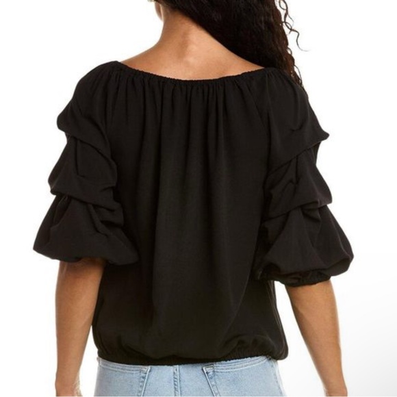 Vince Camuto Ruffle Sleeve Tie Waist Blouse - Picture 3 of 12